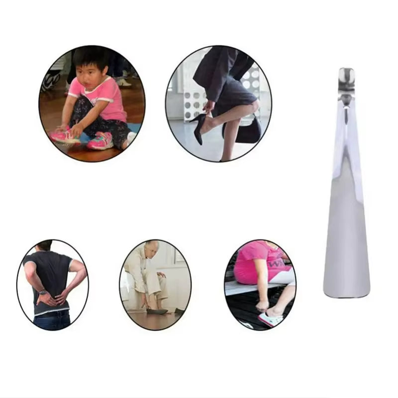 1 Pcs Portable Home Supply Stainless Steel Shoes Lifter Spoon Durable Tool Wearing Long Handle Pull Professional Shoehorn