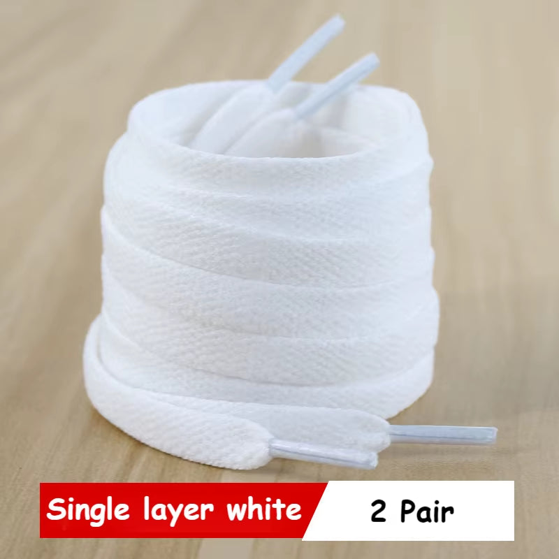 White Black Flat Shoelaces for Sneakers Laces Shoe Strings Classic Shoe Laces 70/90/100/120/140/160CM High-Quality Shoelace