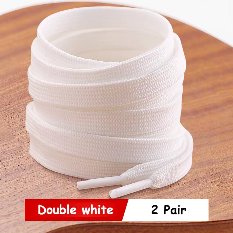 White Black Flat Shoelaces for Sneakers Laces Shoe Strings Classic Shoe Laces 70/90/100/120/140/160CM High-Quality Shoelace