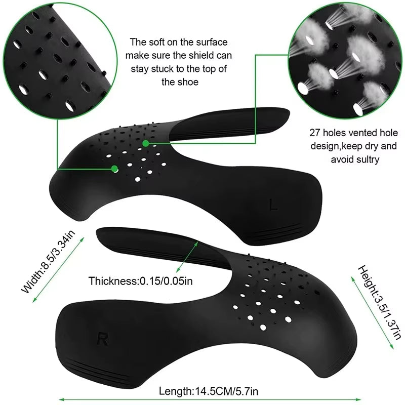 1 Pair Light anti Crease Protector anti Crease Bending Supporting Shoe Toe Crease-Resistance Suitable for Sports Shoes