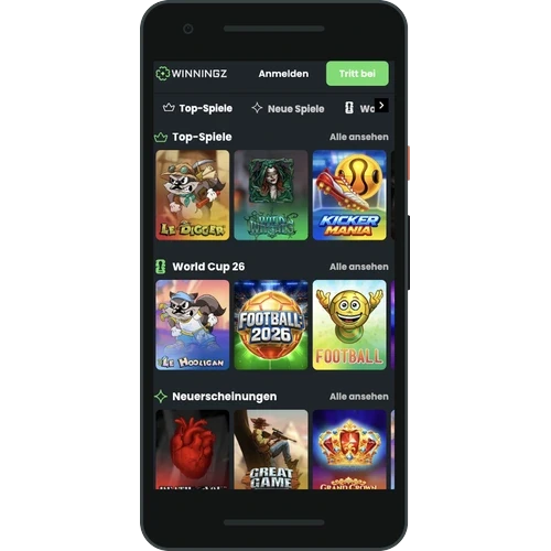 Winningz casinospellen op mobiel